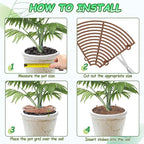 Plant Pot Covers for Small to Medium Pots, 2 Pack Plant Pot Cover to Keep Cats & Dogs Out, Indoor Plant Protector from Cats and Dogs with Cuttable Mesh & Stakes, 11.8 Inch