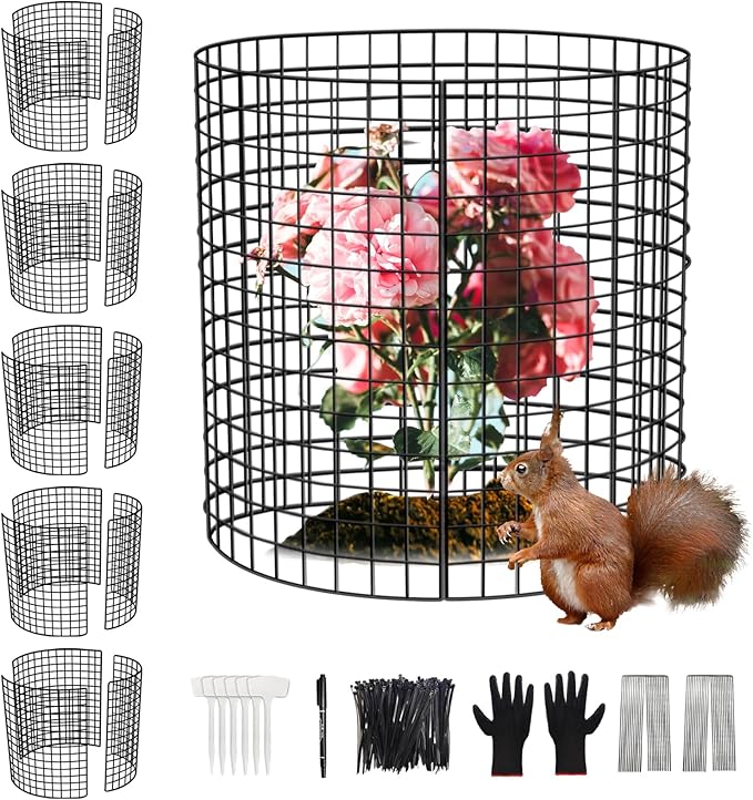 18 PCS Plant Protector from Animals,13.5" Dia x 14" H Pre-Bent Wire Plant Protectors, Metal Plant Cages for Outdoor Plants Plant Cage & Supports Keep Animals Out Garden