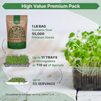 Organo Republic Arugula Sprouting & Microgreens Seeds - 55,000 Non-GMO Heirloom Seeds, Sprouts in 4 oz Resealable Bag for Planting & Growing Microgreens in Soil, Coconut Coir, Aeroponic & Hydroponic