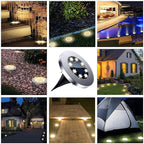 4.6 Inch Diameter Solar Ground Lights, Waterproof Solar Garden Lights, Outdoor Garden Waterproof Bright in-Ground Light, Landscape Lighting for Pathway,Yard,Lawn,Patio,Walkway (12 Pack Warm Light)