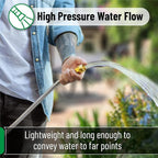 UNCO- Stainless Steel Metal Hose with 4 Function Brass Nozzle, 50 ft, No Kink, Metal Garden Hose