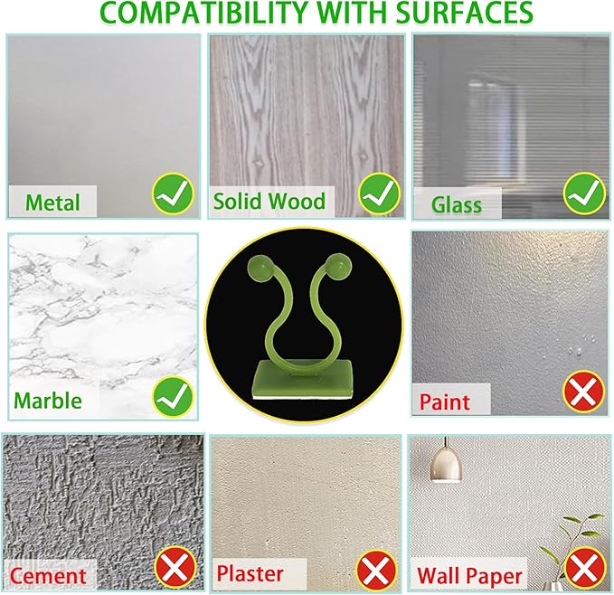 Plant Clips-Plant Climbing Wall Fixture Clips 110PCS, Invisible Clips For Climbing Plants，Self-Adhesive plant wall clips For Plant Support, Sticky Plant Fixture Clips Plant Holder For Pothos