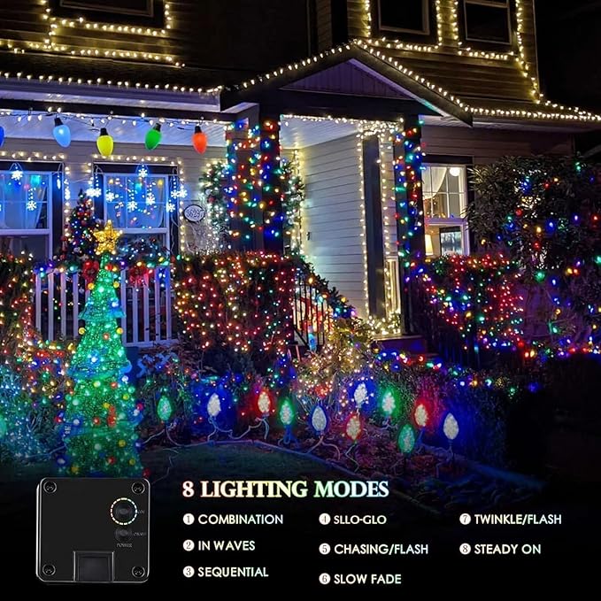 Extra-Long Solar String Lights for Outside, 4 Pack 400LED Solar Fairy Lights Outdoor Waterproof, Copper Wire with 8 Modes Solar Twinkle Lights for Tree Garden Party Patio Xmas Decor (Multicolor)