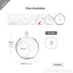 WGV Hanging Terrarium Globe, Width 6", Height 6.5", DIY Air Succulent Planter, Clear Glass Vase Orb with Flat Bottom, Candle Holder for Windowsill Outdoor Garden Decor, 6 Pieces Bulk