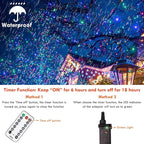 75.8 FT 200 LED Color Changing Christmas String Lights with Remote & Timer & Memory Function, 9 Lighting Modes Waterproof Twinkle Lights for Xmas Tree Holiday Party Garden (Cool White & Multicolor)