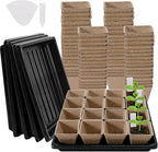 NNG 5PCS Seed Starter Tray with 90PCS Square Seed Peat Pots,Seed Starter Kit with Germination Trays Seedling Pots for Seedling Propagation and Plant Growing