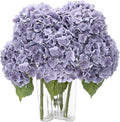 Coferset Light Purple Hydrangea Artificial Flowers 3pcs Lifelike Faux Hydrangea Real Touch Fake Flowers for Home Wedding Office Party Living Room Decoration,22inch
