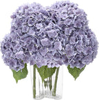 Coferset Light Purple Hydrangea Artificial Flowers 3pcs Lifelike Faux Hydrangea Real Touch Fake Flowers for Home Wedding Office Party Living Room Decoration,22inch