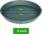 2 Pack of 8 inch Plant Saucer Clear, Heavy Duty Plastic Plant Water Tray 8 inch Round, Flower Plant Saucers for Indoors No Holes, Plant Dishes Saucer for Planter 7"/8" (8", Green)