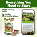 HOME GROWN Lettuce Seeds 5 Variety Mix 3950+ Bulk Pack Heirloom Non-GMO, High Germination, Romaine, Bibb, Buttercrunch, Iceberg, Black Seeded Simpson, Indoor Outdoor Hydroponic Garden (Lactuca sativa)