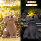 DecorSmart Dog Garden Outdoor Statue Dog mom dad Lovers Gifts for Women Men Outside Solar New Home Decor for Patio Yard Housewarming Gardening Gifts