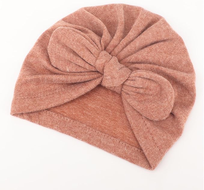 BQUBO Baby Turban Hats and Mittens Set Newborn Infant Hospital Hats Caps with Bows for Baby Boys Girls 0-12 Months