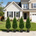 3FT Artificial Topiary Cedar Trees Set of 2 UV Resistant Maintenance-Free Faux Plants for Indoor Outdoor Front Porch Home Garden Decor