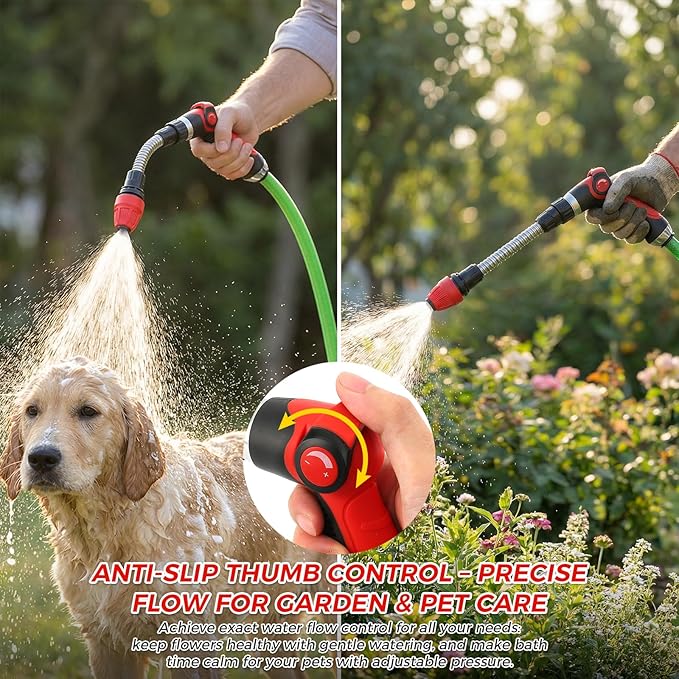 Hose Nozzle, High Pressure Hose Nozzle, Dual Spray Modes Jet & Fan, Power Washer Compatible High Pressure Cleaning,Multi-Use Sprayer For Garden，Home