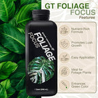 Growth Technology GT Foliage Focus - Liquid Indoor Plant Food for Houseplants, Tropical Plants, Aroids, Ferns and Palms – Concentrated Formula for Vibrant Leaves and Dense Foliage – 1 Quart (946 mL)