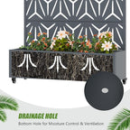 Casaphoria Metal Raised Garden Bed with Trellis and Wheels, 72"x47"x16" Arched Planter Box for Climbing Plants, Vegetables & Vines, Features Drainage Holes and Privacy Screen, Grey-Star