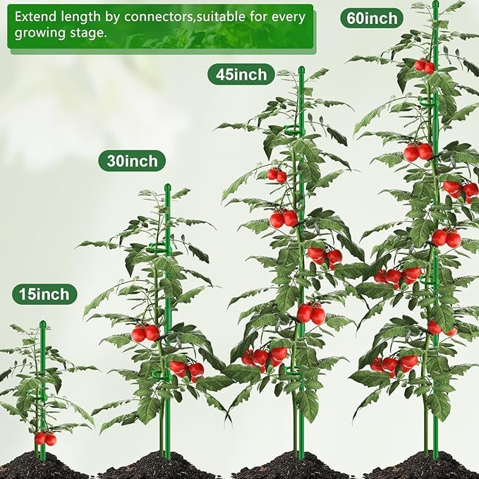 Plant Stakes 17 inch SupKing Support Stick Orchid Stakes with Clips 10Pcs Garden Plant Poles Extended to 3/4/5ft for Indoor Outdoor Potted Tomato Rose Amaryllis Vegetables Monstera -10pcs
