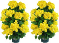 Faux Hydrangea Tree 30" Tall (2 Pack), Artificial Hydrangea Plant in Pot with Yellow Flowers, Realistic Hydrangea Tree for Indoor Outdoor Porch, Patio, Home Decor