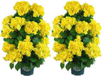 Faux Hydrangea Tree 30" Tall (2 Pack), Artificial Hydrangea Plant in Pot with Yellow Flowers, Realistic Hydrangea Tree for Indoor Outdoor Porch, Patio, Home Decor