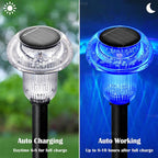 Priddop Solar Lights Outdoor Pathway Waterproof 8 Pack Color Changing LED Acrylic Mushroom Decorative Garden Lights for Yard Landscape Patio Outside Decorations