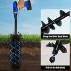 4"X25" Auger Drill bit for Planting,Double Blade Heavy Duty Garden Auger Post Hole Digger-3/8 Hex Drive Drill, for Planting Bulb & Bedding Plant