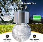 GIGALUMI Solar Lights Outdoor Waterproof, 8 Pack Solar Hanging Lights Garden Decor, Gifts for Women, Solar Outdoor Lantern Waterproof Cracked Glass for Yard, Fence, Tree(Cold White)