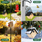 Wren Bird House for Outside, Hanging Wood Nesting Box for House Wrens & Carolina Wrens, 1-1/8" Entrance Hole, Air Vents & Clean-Out Door, Weather-Resistant Birdhouse for Backyard Watching 2 Pack Black