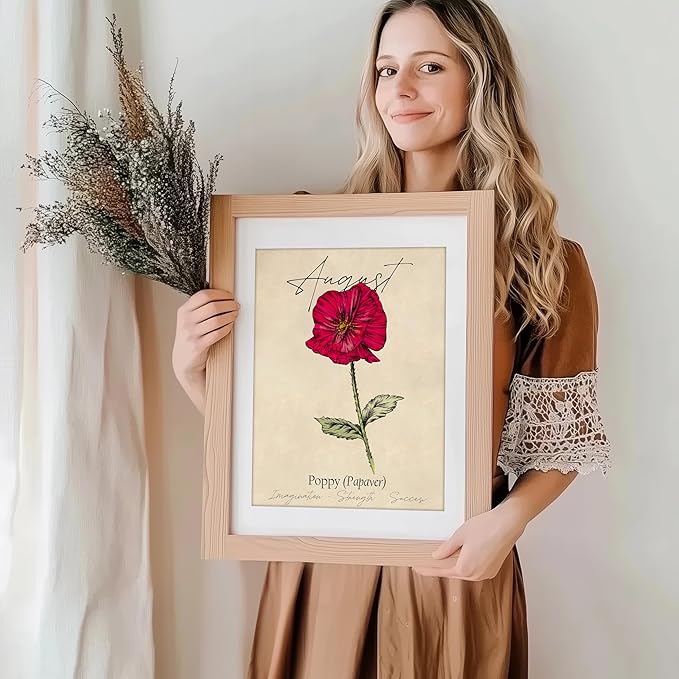 August Birth Flower Art Print - 8x10 (Unframed) | Capturing the Splendor of the August Birth Flower | Decor Accent for Birthdays and Special Occasions | Living Room Décor | Modern Home Décor