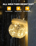 Solar Lantern Solar Lights Outdoor Waterproof 6-Pack, Solar Powered Hanging Lights Cracked Glass Hanging Globes for Christmas Decoration, Shepherd Hook, Garden Tree Ornaments, White Cap, Warm White