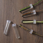 20Pcs Flower Water Tubes, 4cm Long Plastic Floral Hydration Vials with Caps, Clear Water Storage for Fresh Flower Preservation, Cut Flower Hydration for Bouquets Arrangements DIY