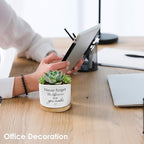 Coworkers Leaving Gifts Plant Pots, Boss Appreciation Gifts Succulent Planters, Never Forget The Difference You Make Ceramic Plant Flower Pots for Home Office Desk Table Shelf(No Plants)
