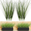 10PCS Fake Grass Filler Decor Artificial Grass Plants Outdoor Faux Plants Artificial Tall Shrubs Wheat Grass Greenery Stems UV Resistant Onion Grss For Outdoor Indoor Vase Planters Home Decor, Green