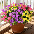 Hommyea Artificial Fake Flowers for Outdoor, 6 Bundles UV Resistant Faux Plants Decoration Silk Flowers No Fade Plastic Flowers for Outside Planters Home Porch Patio Yard Garden Decor