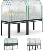 King Bird Large Raised Garden Bed with Cover & Netting Galvanized Elevated Planter Box with Legs 72×23×55 in for Backyard, Patio, Balcony, 700lb Capacity, Dark Grey