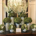 Coferset Olive Green Hydrangea Artificial Flowers Outdoors 3pcs Lifelike Faux Hydrangea Real Touch Fake Flowers for Home Wedding Christmas Office Party Living Room Decoration,22inch
