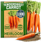 HOME GROWN Tendersweet Carrots Seeds 3000+ Heirloom Non-GMO Seeds for Planting, High Germination, Sweetest Coreless Root Vegetable, Crunchy Summer Garden (Daucus carota subsp. sativus)