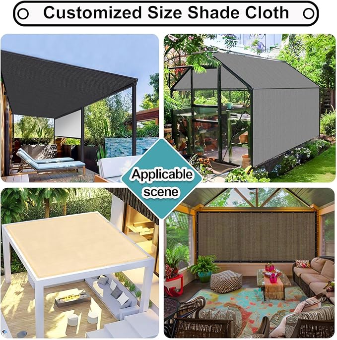 Shade&Beyond 90% Sun Shade Cloth with Grommets, 4' X 6' Pergola Shade Cover Canopy, Mesh Tarp Sun Screens for Patio, Outdoor, Garden, Backyard, Light Gray