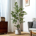 Bailikang Artificial Ficus Tree Indoor 5ft, Large Potted Faux Tree with Realistic Silk Leaves & Trunk for Home Office, Living Room Corner Decor
