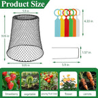 Cyrico 12 Pcs Plant Protectors from Animals, Chicken Wire Cloche Kit with Stakes and Labels, Metal Mesh Garden Cloches Keeps Out Rabbits, Squirrels and Birds for Seedlings Vegetables Flowers Outdoor