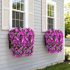 Artificial Fake Hanging Flowers with Basket for Outdoors Decoration, 3PCS Faux Flowers for Outdoor Planters UV Resistant No Fade Silk Bougainvillea for Home Porch Patio Garden Balcony Yard Decor