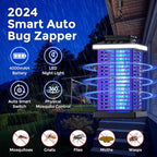 Bug Zapper Outdoor, Mosquito Zapper 2 in 1 Portable & Rechargeable Bug Zapper Outdoor with 5000mAh Battery & LED Night Light, 4000V Electric Fly Zapper for Outside,Patio,Backyard,Garden Purple