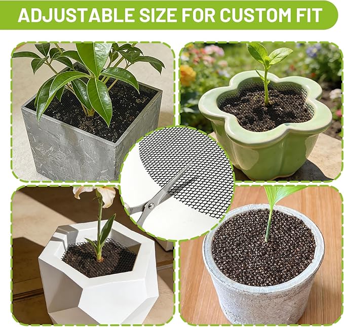 4 Pcs 15.7 Inch Plant Pot Protectors Grids, Cuttable Round Plant Cover Protector Indoor Plants from Animals, Pot Soil Guard for Garden Flower Potted Plants (15.7inch-4P)
