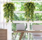 PASYOU Fake Hanging Vines, Artificial Plants Plastic Leaves Faux Vine Greenery Ivy Plant for Indoor Outdoor Garden Office Bathroom Decor Wedding Party Christmas Baskets DIY Decoration Yellow 2 Pack