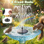 AISITIN 3.5W Solar Fountain Pump Built-in 1500mAh Battery, Bird Bath Fountain with 6 Nozzles, Solar Floating Water Pump for Bird Bath, Fish Tank, Pond, Pool, Garden and Outdoor