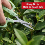 Saboten Stainless Steel Straight Blade Trimming Scissors Green PT-12 160mm Precision Gardening Bonsai and Floral Shears Made in Japan