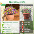 BLEUM CADE Artificial Flowers for Outdoors, 24 Bundles Faux Plants Outdoor Artificial Flowers for Decoration, UV Resistant Fake Flowers Artificial Plants & Flowers for Outdoors Garden Decor