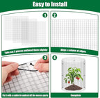 30Pcs Garden Plant Protector Cage 12''x12'', 10 Set Metal Wire Protectors for Plants, Protection Cages with Stakes Nylon Ties, Animals Barrier to Keep Chicken Rabbit Away from Plants Flower Vegetables