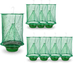 8 Pack Fly Traps Outdoor Hanging, Ranch Fly Traps with Food Bait Tray, Fly Catcher Cage for Indoor or Outdoor Family Farms, Park