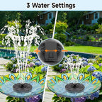 Yzert Solar Fountain, 3-Level Adjustable Water Height, 3.5W Glass Powerful Outdoor Fountain Pump with Rotating Rods & 7 Nozzles for Bird Bath, Garden, Pond, Patio, Flower Pot (2026 Model, Black)