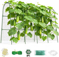 Cucumber Trellis for Raised Bed 64" L x 48" H, U-Shape Garden Trellis for Climbing Plants Outdoor, Metal Arch Trellis for Vegetables, Plant Support for Tomato Pea Zucchini Grape Flowers